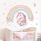 Large Rainbow Wall Decals Unicorn Flower Peel and Stick Wall Art Stickers (Unicorn)